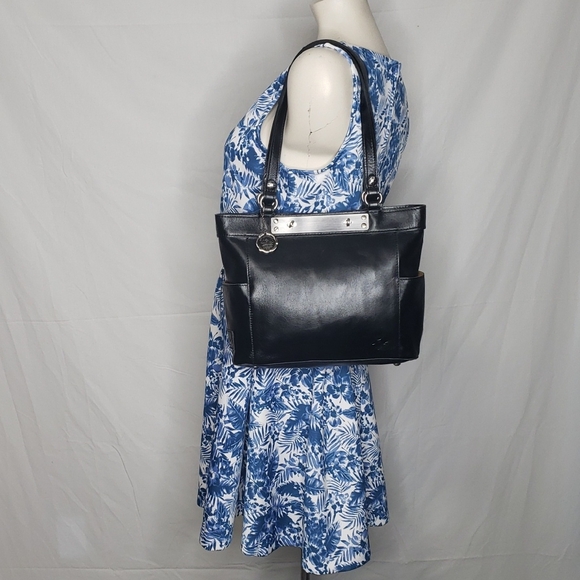 Patricia Nash Womens Arden Black All Leather Shoulder Tote Bag Feminine Designer - Picture 3 of 17